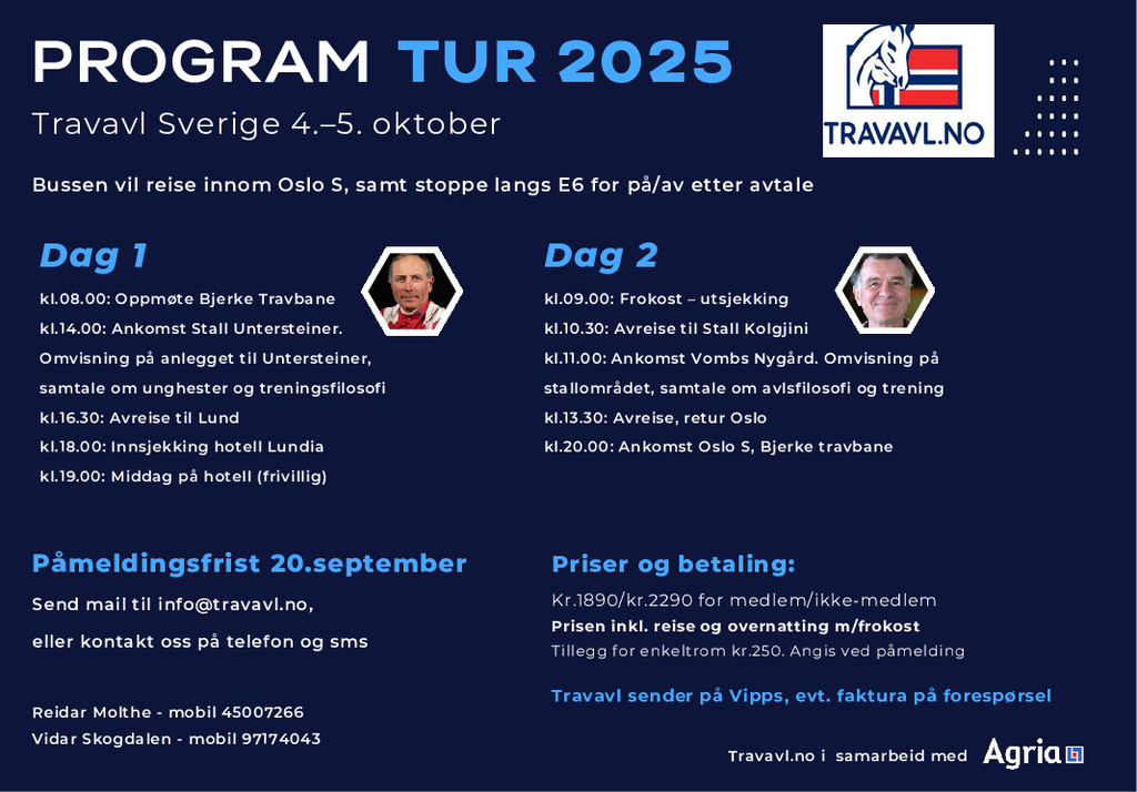 Program til Sverige tur 4.-5.oktober 2025