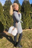 Bucket - bag i skinn hvit