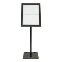 Meny-/ Infodisplay 4xA4, LED, Sort lakkert stål, Stående/Liggende