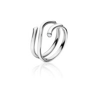 Magic Ring 18K HG, med to diamanter totalt 0,04ct TWsi, Georg Jensen