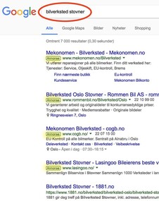 Du kan ha annonser inne i andres Google-søk