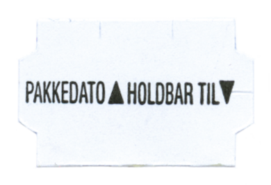 Etikett Universal 26 x 16, Hvit 2, Pakkedato/Holdbar til (midt på)