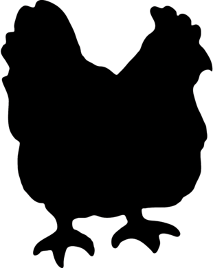 Blackboard Silhuett, Høne, Vegg,  inkl 1 hvit tusj