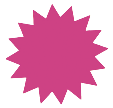 Plakatkartong «Stjerne» 2-sidig, 35cm, Cerise fluor