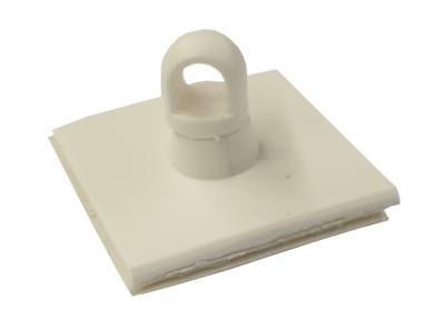 Takøye 30 x 30mm, selvklebende, roterende, Hvit