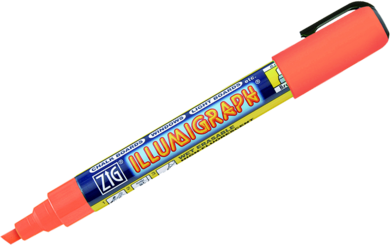 Tusj illum. Vannbasert 2-6mm, Orange