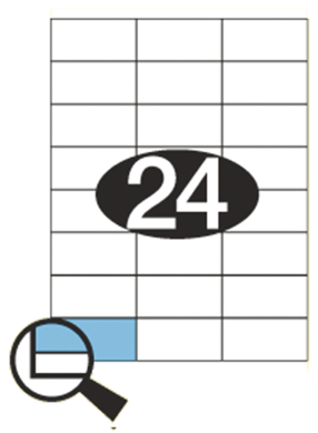 Etiketter K/L/I 70x35 mm 24 pr.ark(3x8)
