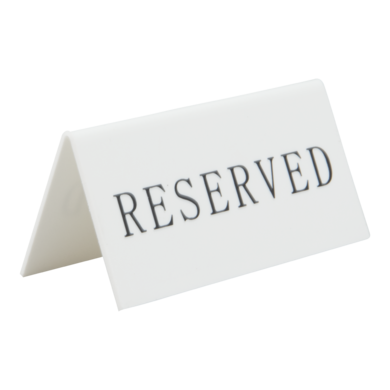 Bordskilt, Reserved, 5 stk