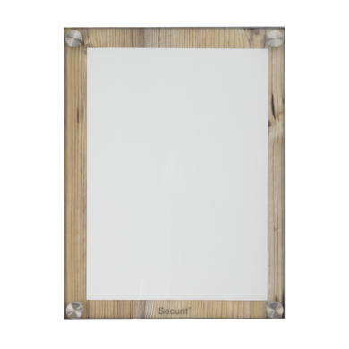 Meny-/ Infodisplay 1xA4, Eik Laminert, Glass frontplate