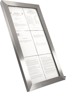 Meny-/ Infodisplay 6xA4, LED, Stål