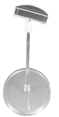 Plakatholder, 85mm rund fot, 100mm stang, 50mm holder, Transparent