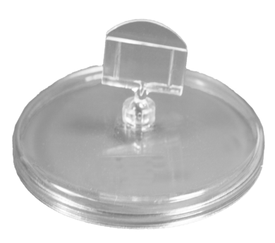 Plakatholder, 85mm rund fot, 27mm holder, Transparent