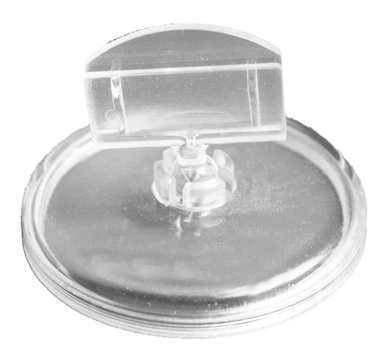 Plakatholder, 50mm rund fot, 27mm holder, Transparent