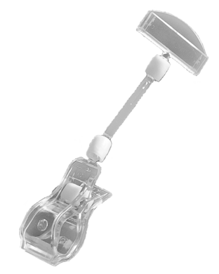 Plakatholder, stor klype, 50mm stang, 50mm holder, Transparent