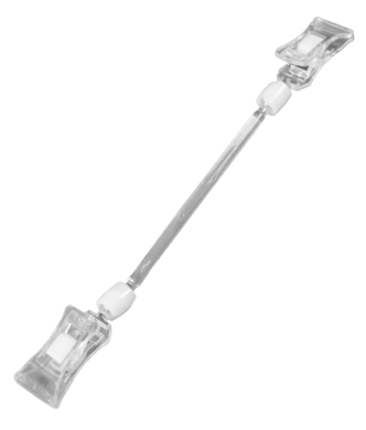Plakatholder, liten klype, 100mm stang, liten klype, Transparent