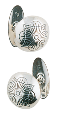 Mansjettknappar med botn, oksidert 