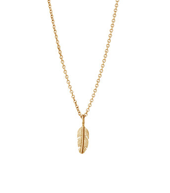 Feather GULLFJÆR smykke 14k. GG