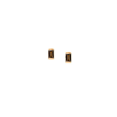 Square – Ørepynt Forgylt – Smoked Quartz