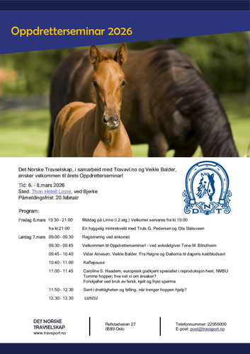 Oppdretterseminar 2025 – frist 20.02.25