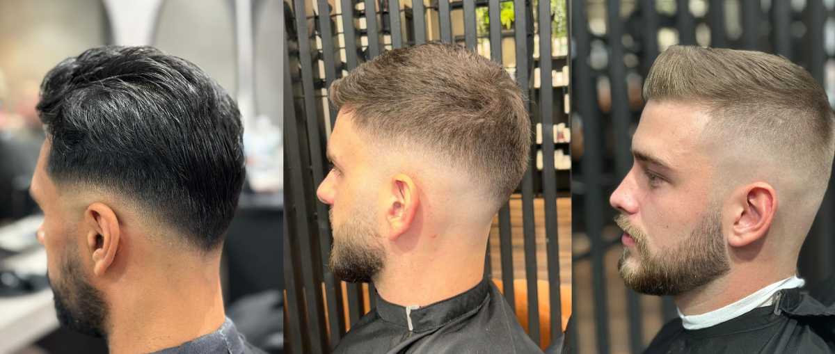 taper fade herreklipp, low, mid og high fade