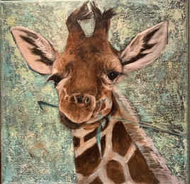  Giraff 30 x30 cm 
3000,-