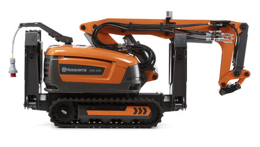 Husqvarna DXR 305 riverobot
Vekt 1960 ( egen vekt uten utstyr)
Bredde780mm, Høyde 1367mm, Lengde 1598mm