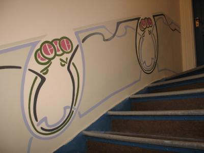 Jugenddekor i trappeoppgang