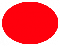 Fluoretikett  37x28, Oval,  Rød 1