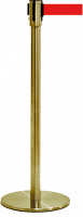 Sperrebånd Dse Gulv, 1,8m Rødt bånd, Gullfarget stolpe