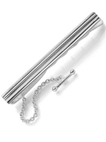 Slipsnål i sølv, stripet motiv