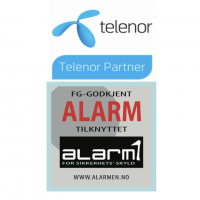 Anbefalt tilleggspakke: Sim-kort fra Telenor og oblater/skilt fra Alarm1