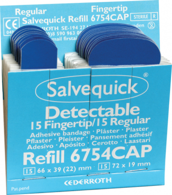 Plaster Salvequick fingertipp blå 
