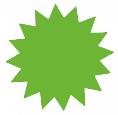 Plakatkartong «Stjerne» 2-sidig, 35cm, Grønn fluor