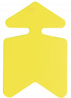 Plastplakat «Pil» 8x12cm, Gul fluor