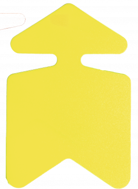 Plastplakat «Pil» 12x16cm, Gul fluor