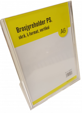 Brosjyreholder PS A6, skrå, L-format, Stående