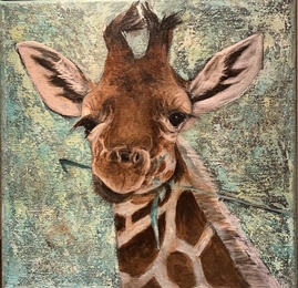  Giraff 30 x30 cm 
3000,-