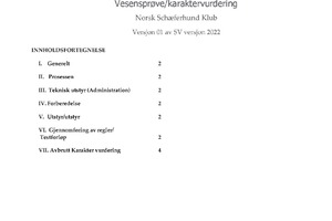 Gjennomføringsregeler bestemmelser for Vesenprøve karaktervurdering