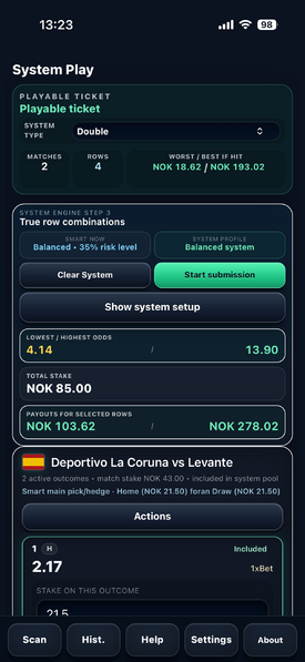 Build and price your betting system