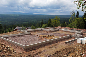 Støping av plate på isolert ringmur med radonsperre, Digeråsen