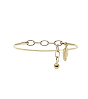 Feather armring forgylt sølv