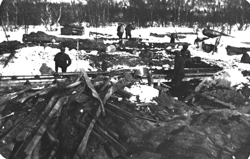 REF-0090 Nerskogen, Rennebu Skogbruk Frå Røasaga Nerskogen. Blant personane på biletet er Hallvard Engelsjord.