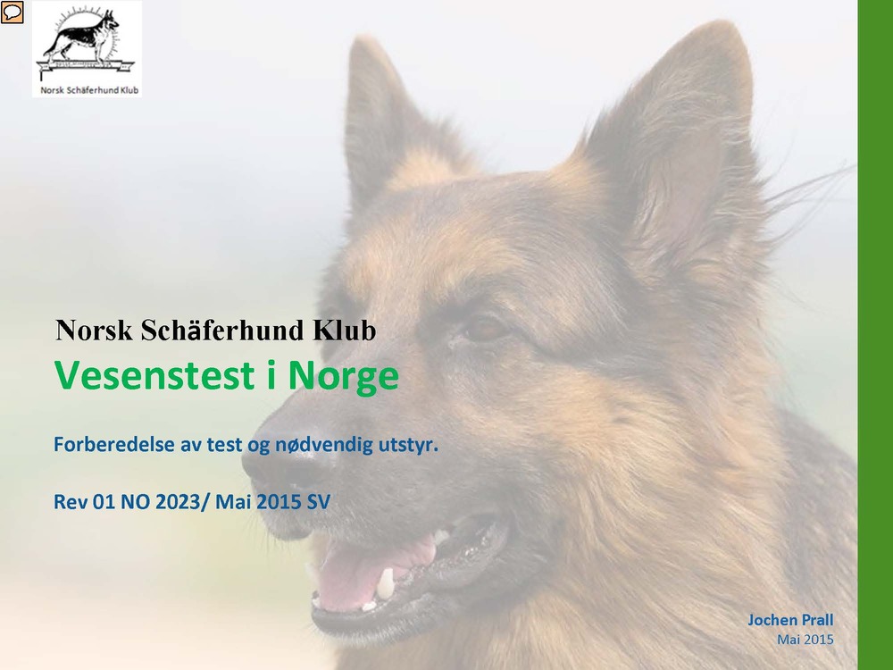 Forberedelser av test og nødvendig utstyr Vesenprøve 235311