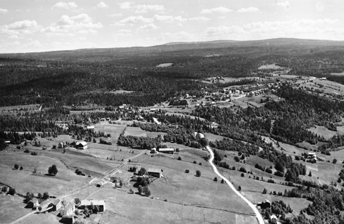 REF-0254 Kosberggrenda i forgrunnen, Berkåk sentrum bak. 1952