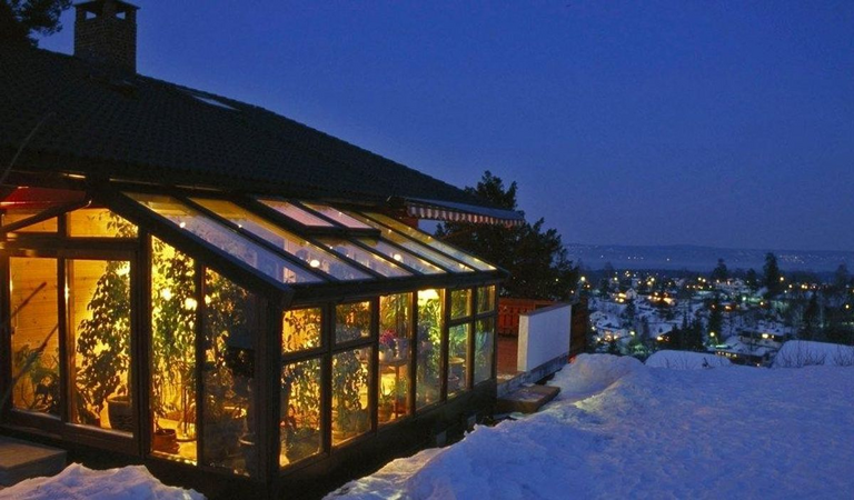Bris vinterhage med Velux takvinduer