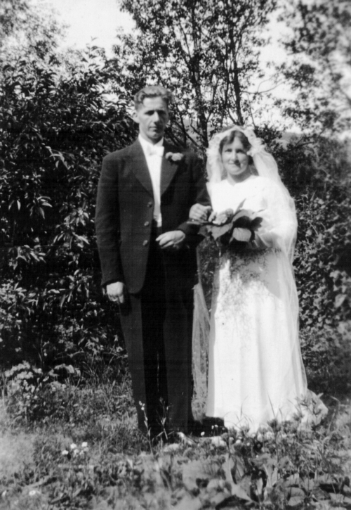 REF-0774 Hoveng 1934. Brudeparet Lina og Olav Voll.