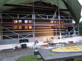 Hunton asfaltplater er satt opp, så kommer lektene