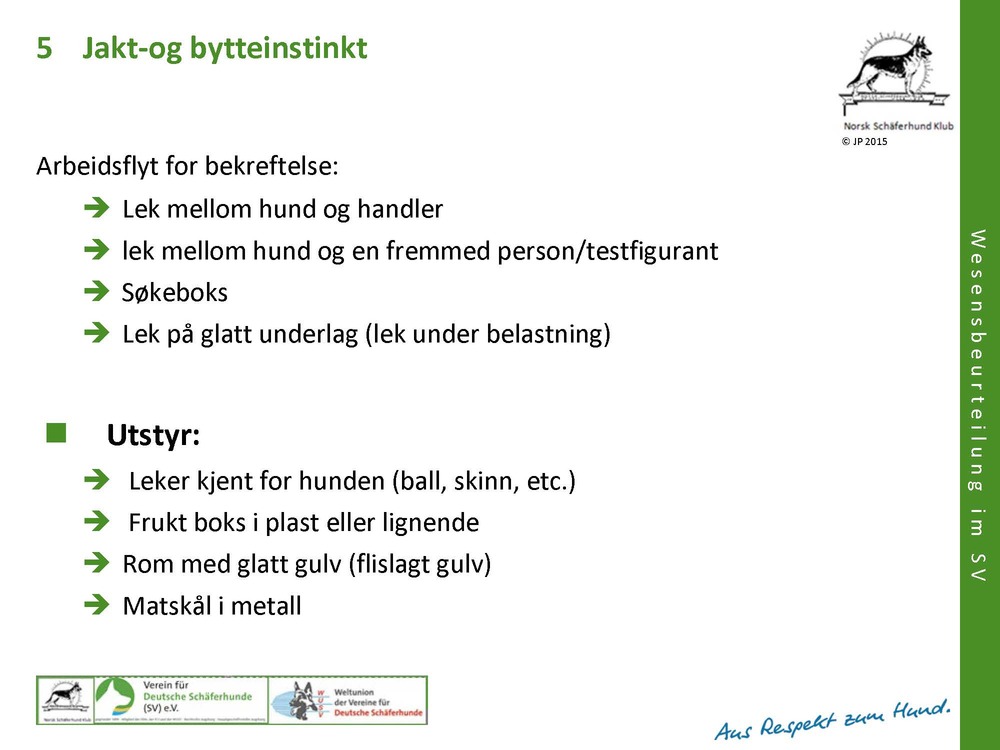 Forberedelser av test og nødvendig utstyr Vesenprøve 235320