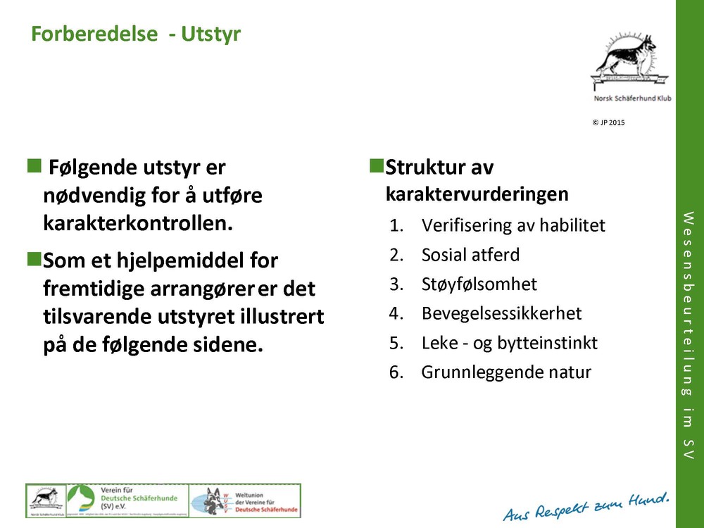 Forberedelser av test og nødvendig utstyr Vesenprøve 235312