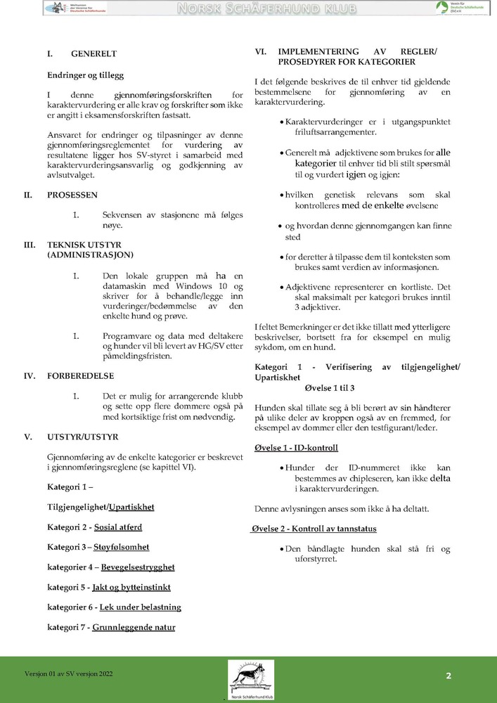 Gjennomføringsregeler bestemmelser for Vesenprøve karaktervurdering 235326